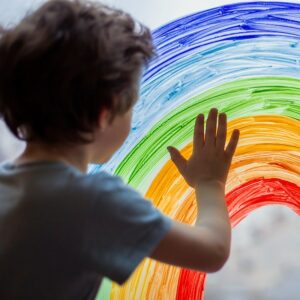 Chase,The,Rainbow.,Child,At,Home,Draws,A,Rainbow,On