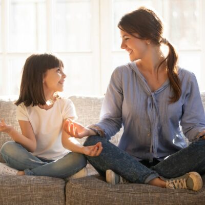 Mindful,Young,Mom,Teaching,Yoga,Happy,Cute,Funny,Child,Daughter